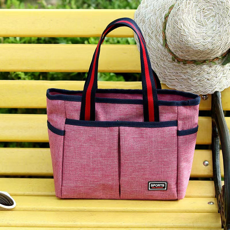 Women's Lunch Solid Color Retro Hand White Handbags