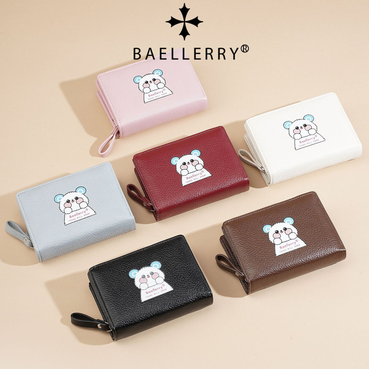 Women's Short Korean Cute Bear Printed Stylish Portable Ladies Wallet