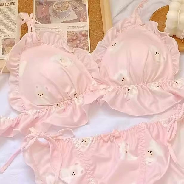 Breast Triangle Cup Cartoon Cute Pure Lingerie Sets