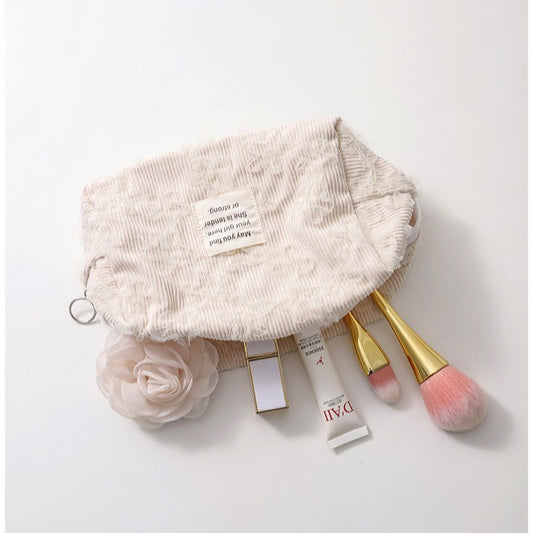 Three-dimensional Lace Embroidery Corduroy Good-looking Storage Handbags