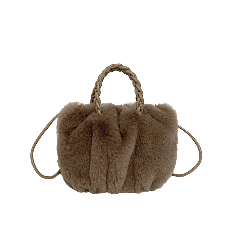 Plush Fashion Portable Fur Cloud Sense Bags