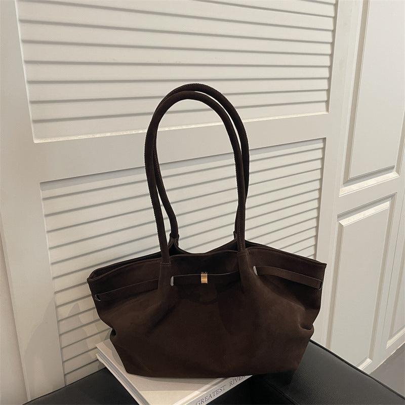 Women's Solid Color Leisure Commute Idle Style Frosted One Women's Shoulder Bag