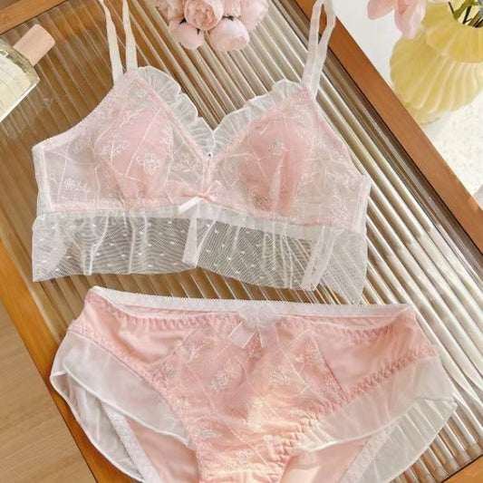 Women's For Sexy Wireless Pure Desire Wind Big Chest Show Lingerie Sets