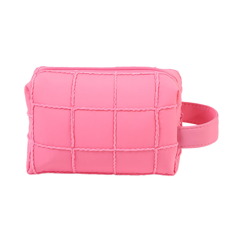Women's Plaid Portable Large Capacity High Sense Makeup Bag