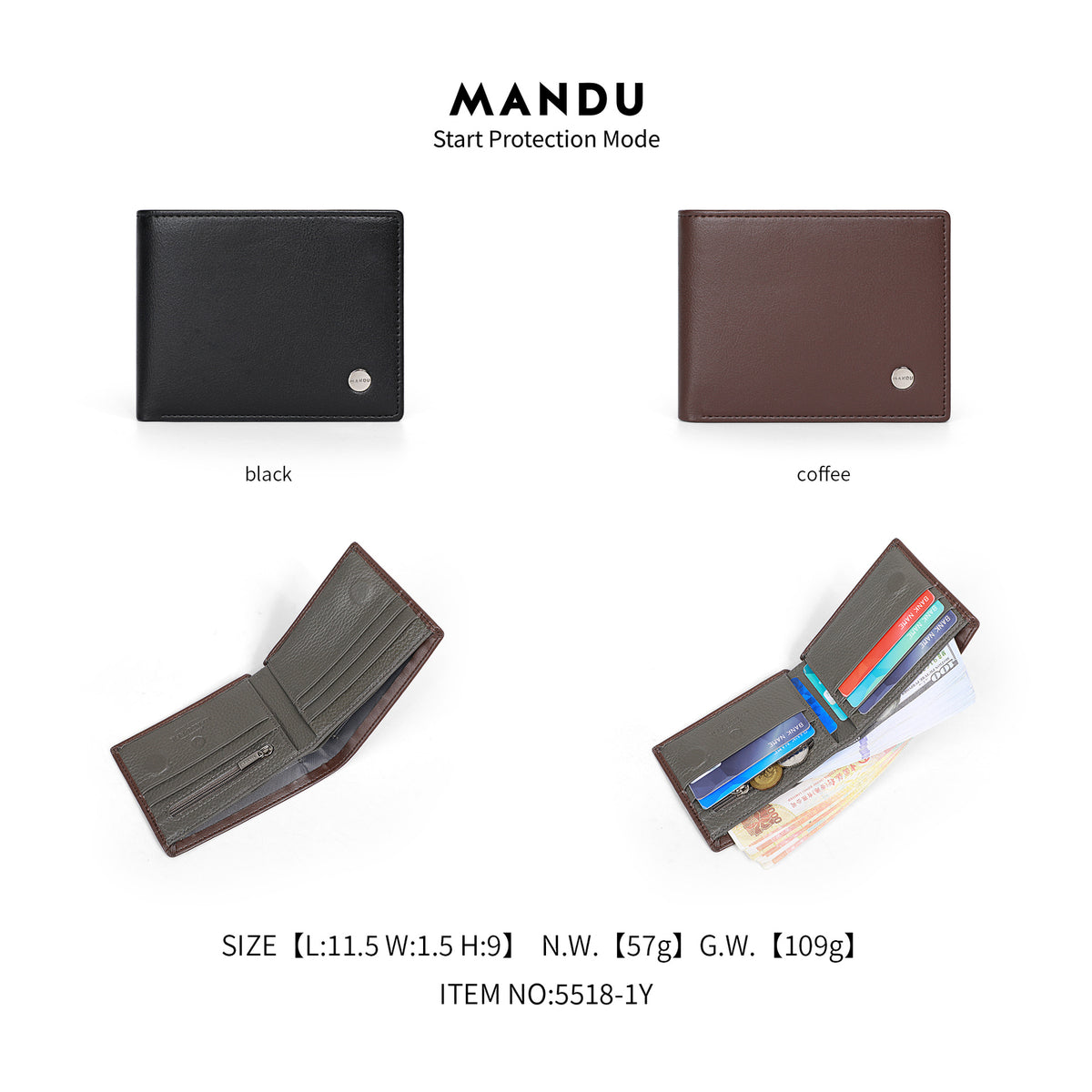 Popular Men's Magnetic Separation Genuine Leather Card Holder