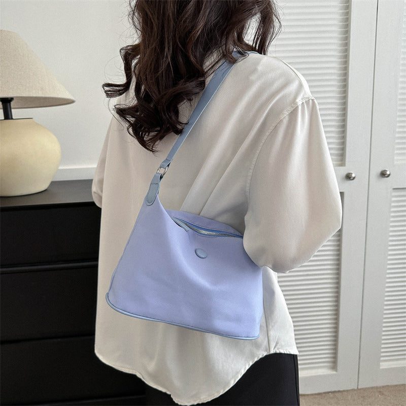 Women's Underarm Oxford Cloth Advanced Texture Solid Color Simple Commute Women's Shoulder Bag
