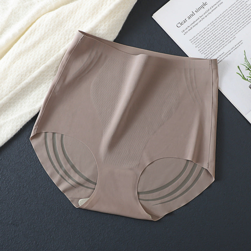 Liquid Seamless Ice Silk Peach Hip Belly Panties