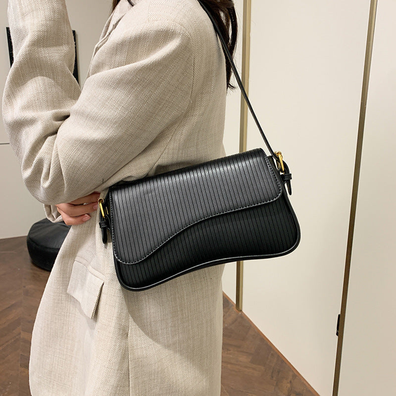 Women's Trendy Simple Personalized Solid Color Winter High Texture Shoulder Bags