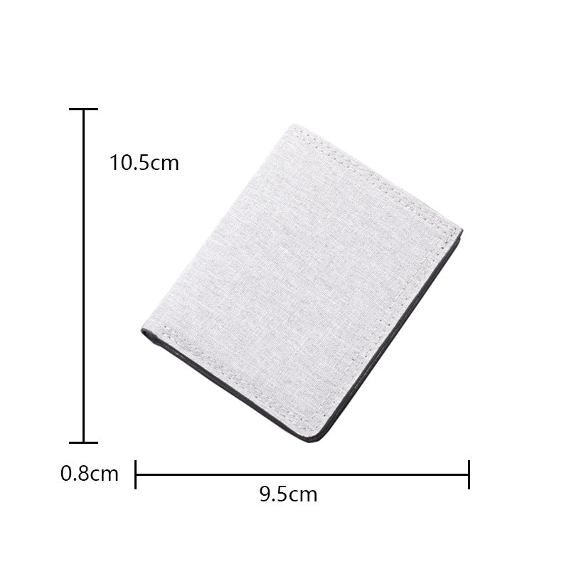 Men's Canvas Short Driving License Mini Thin Men's Wallets