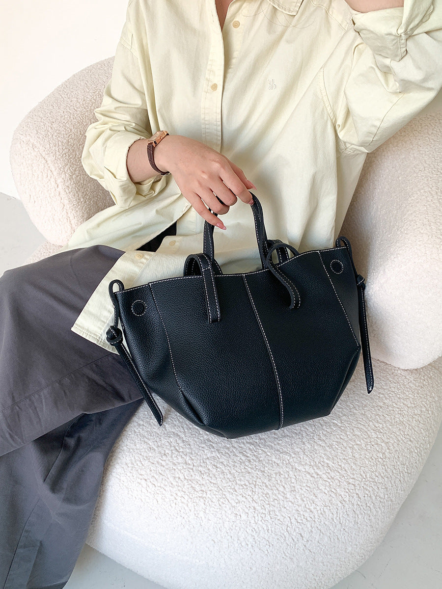 Women's Leather Portable Large Capacity Trendy Fashion Niche Handbags