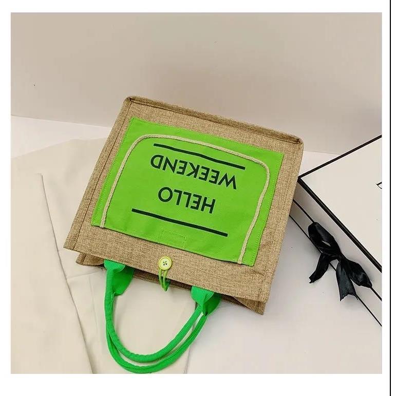 Knitted Hand Water-repellent Cloth Lunch Box Portable Handbags