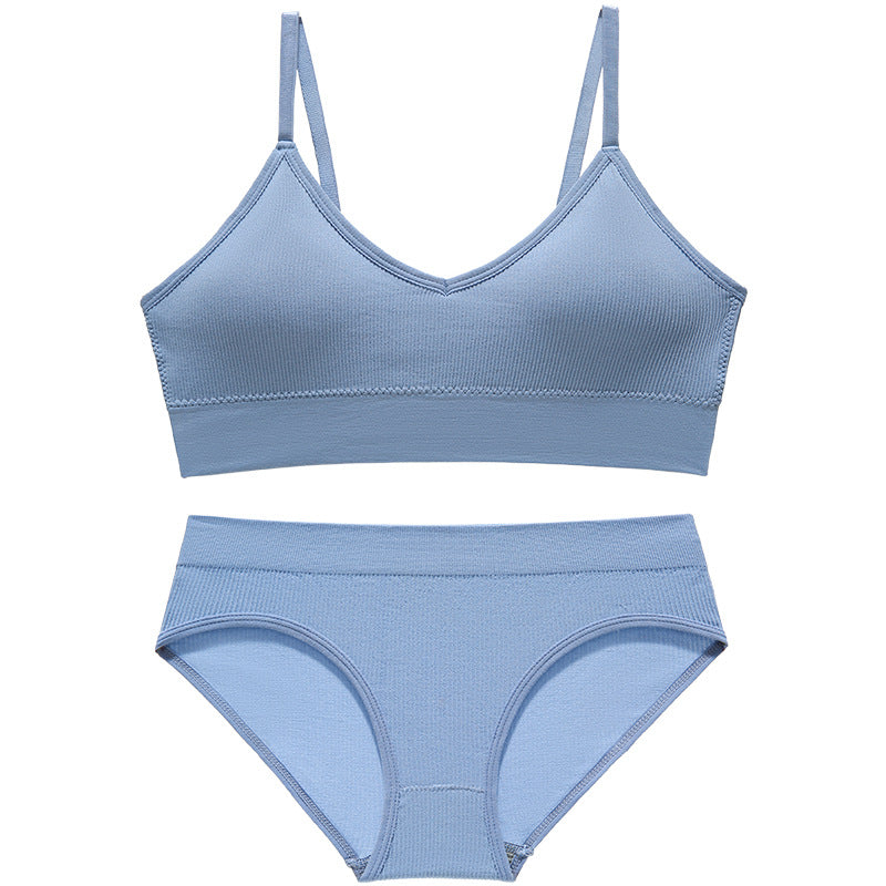 Women's Show Small Thin French Triangle Cup Wireless Lingerie Sets
