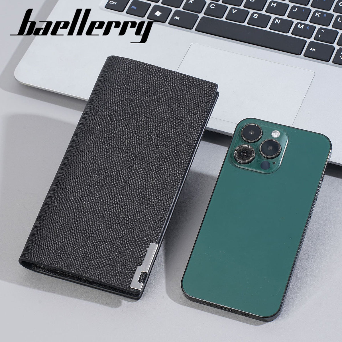 Men's Korean Style Green Business Multiple Slots Snap Men's Wallet