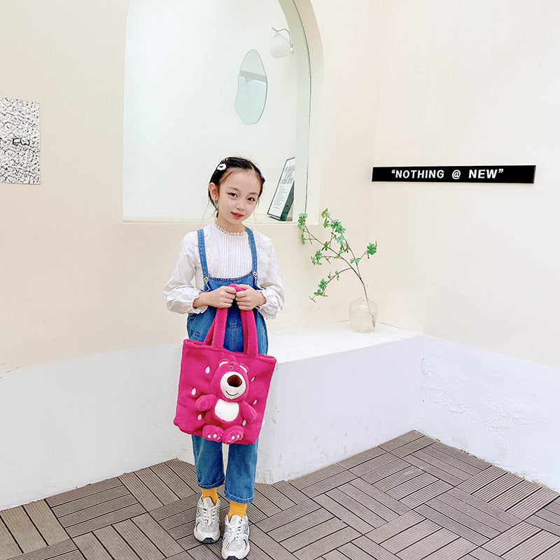 Large Capacity Plush Cute Sweet Cartoon Handbags