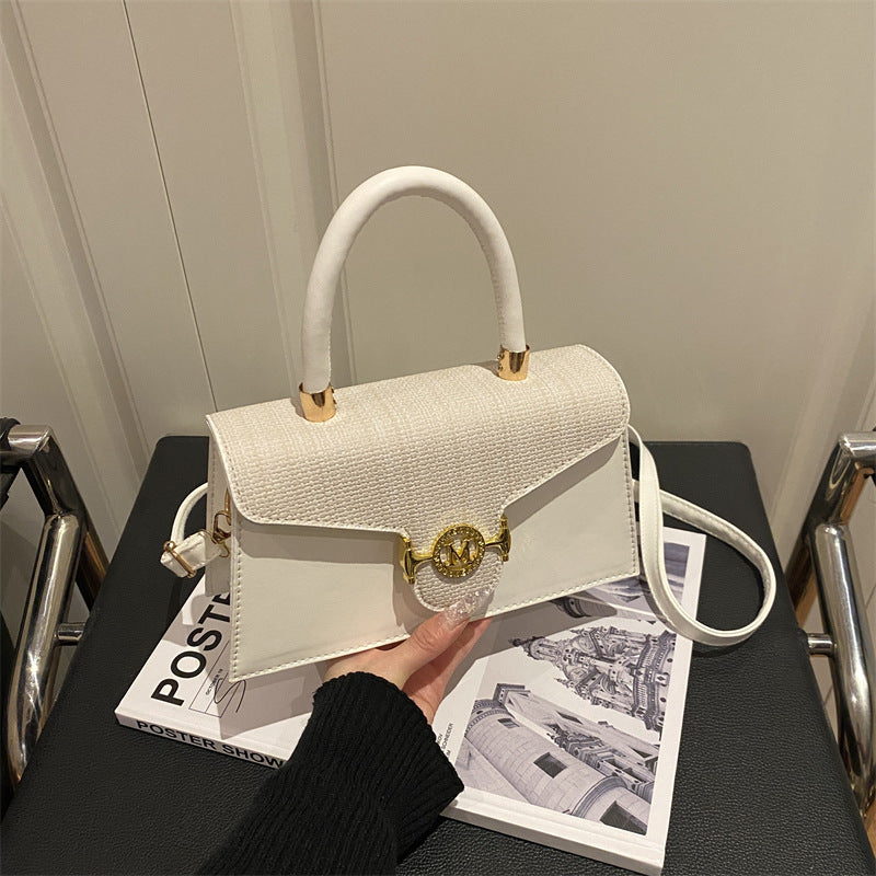 Women's Simple Stitching Letters Large Capacity Fashion Retro Women's Shoulder Bag