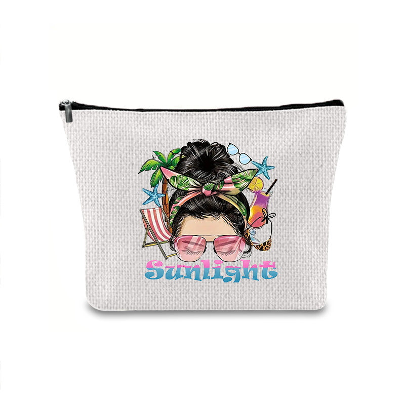 Printing Buggy Large Capacity Simple Zipper Makeup Bag