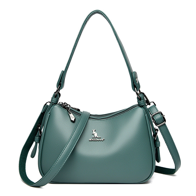 Women's Winter Kangaroo Soft Leather Mother Simple Women's Messenger Bag