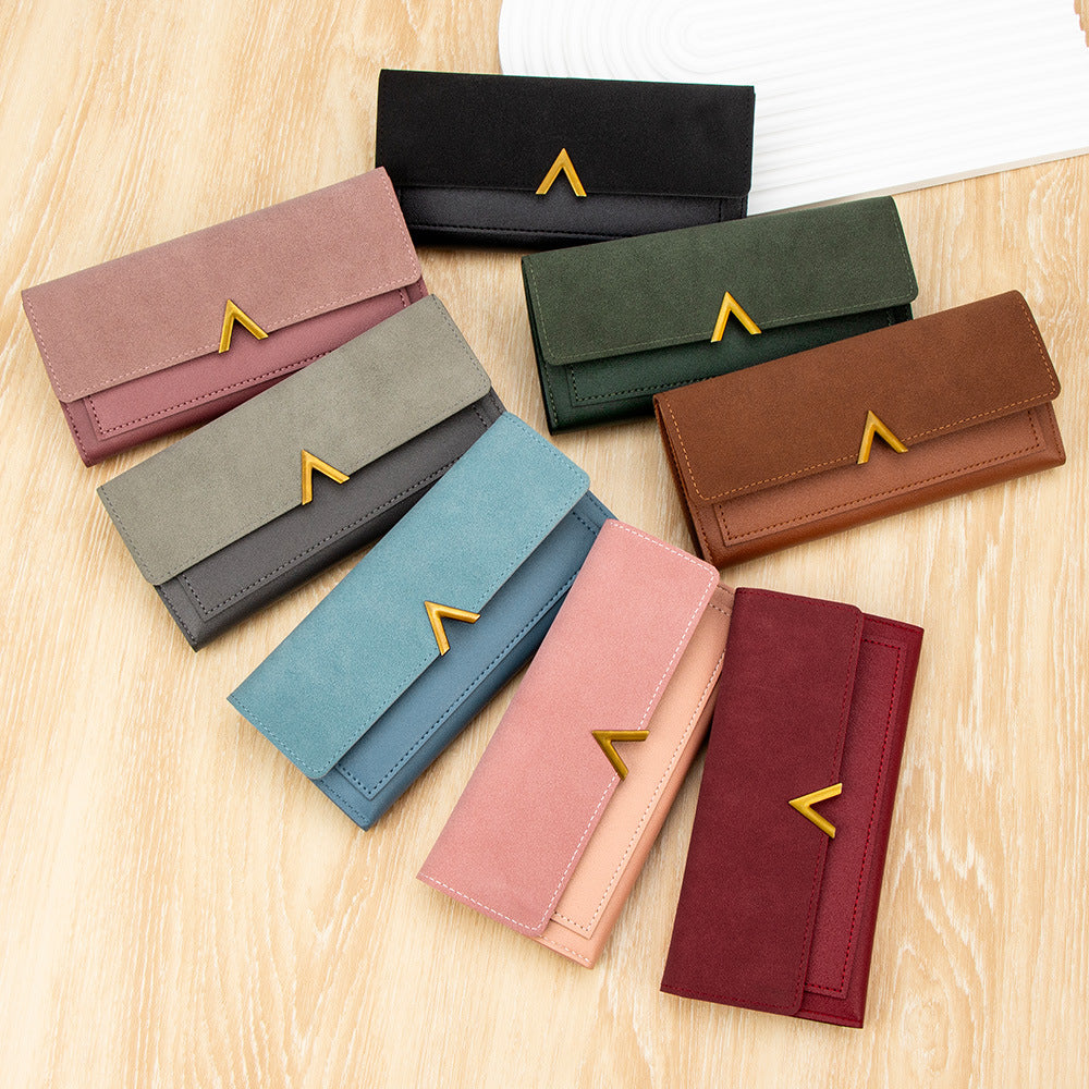 Women's Korean Long Clutch Solid Color Simple Zipper Multiple Ladies Wallet