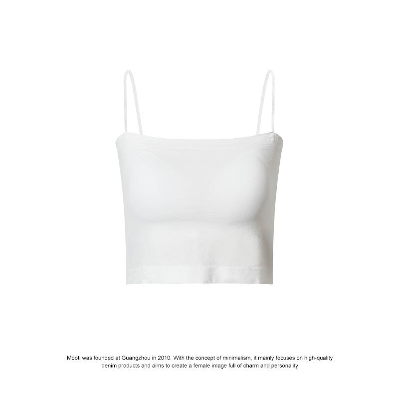 Hot With Chest Pad Fixed Cup Backless Bandeau Vest Tanks Camis