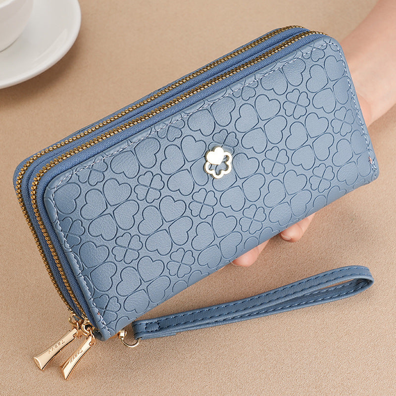 Women's Long Double Zipper Mobile Mini Ladies Wallet