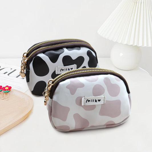 Cool Fresh Double Zipper Cute Cow Ladies Wallets