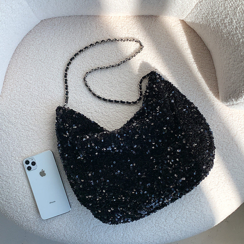 Women's Sequined Minority Personality Chain Large Capacity Women's Messenger Bag