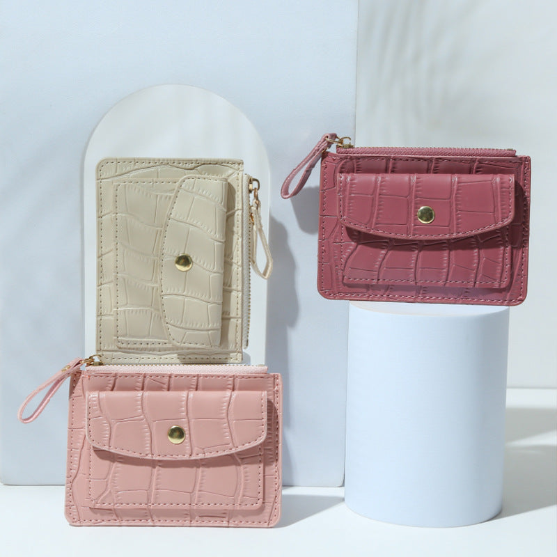 Multifunctional Zipper Multiple Slots Custom Leather Coin Purses