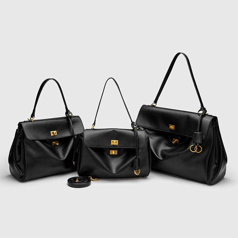 Women's Genuine Leather High-grade Underarm Commuter Kelly Shoulder Bags