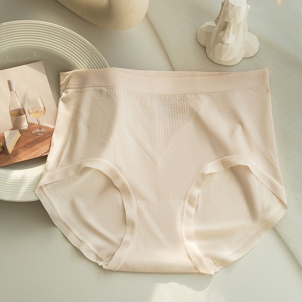 Women's Seamless Mid Waist Briefs Nylon Hyaluronic Acid Antibacterial Panties