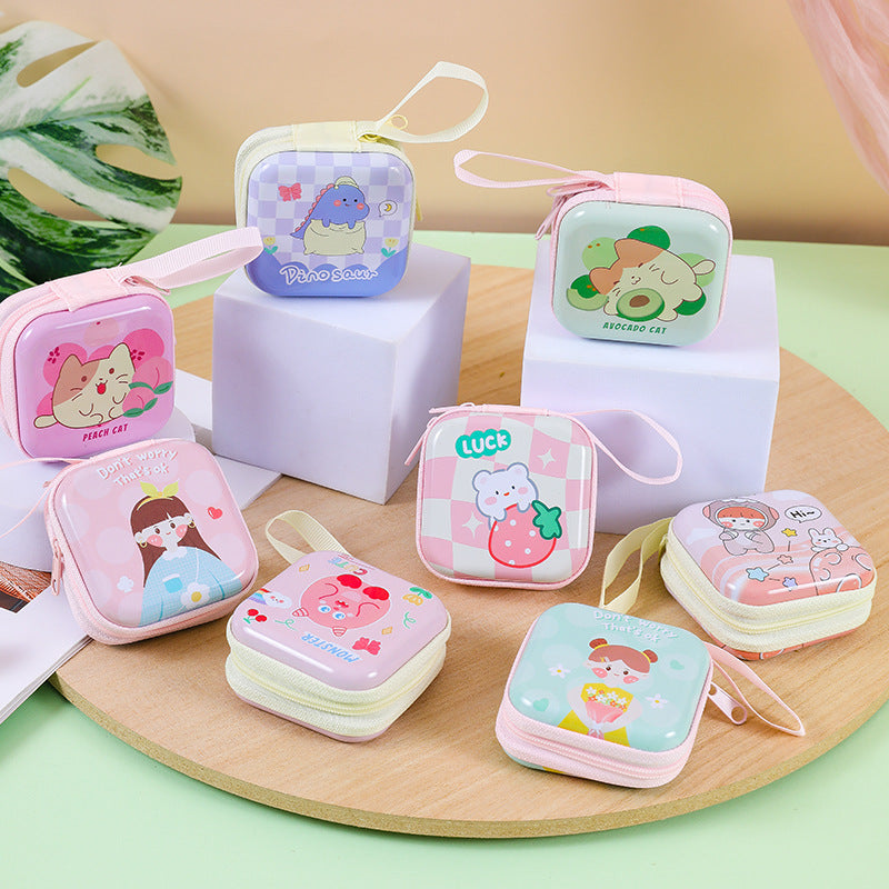 Cute Ornament Headset Cable Zipper Iron Coin Purses