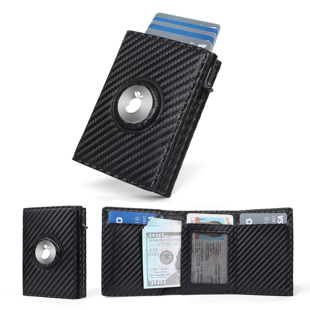 Men's Tracking Swiping Carbon Fiber Cassette Multifunctional Men's Wallet