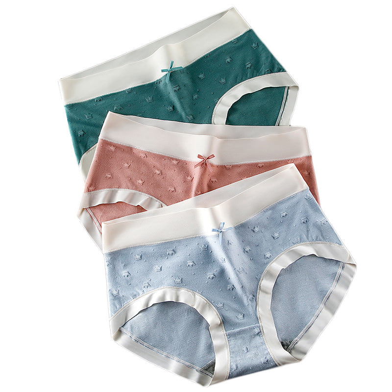 Women's Purified Cotton Underwear Briefs Comfortable Jacquard Panties