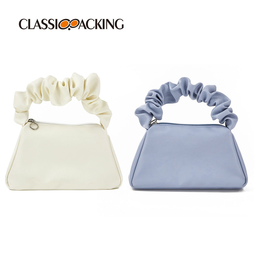 Fashion Sundries Storage Pleated Portable Delicate Pouch Cosmetic Bags