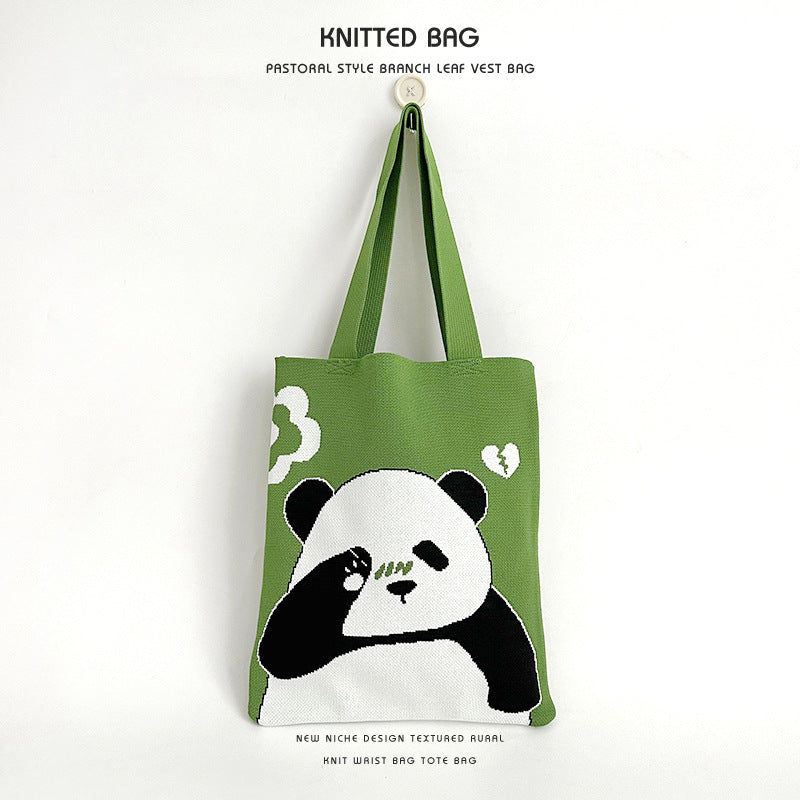 Women's National Style Panda Storage Large Capacity Shoulder Bags