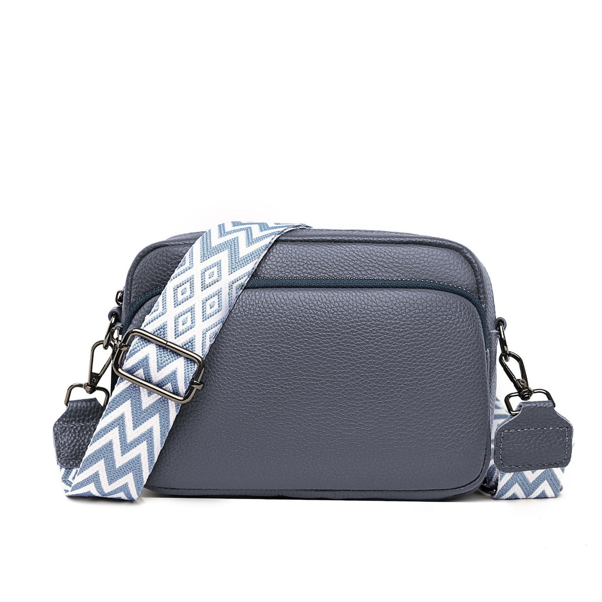 Women's Layer Cowhide Genuine Leather Woven Wide Women's Messenger Bag