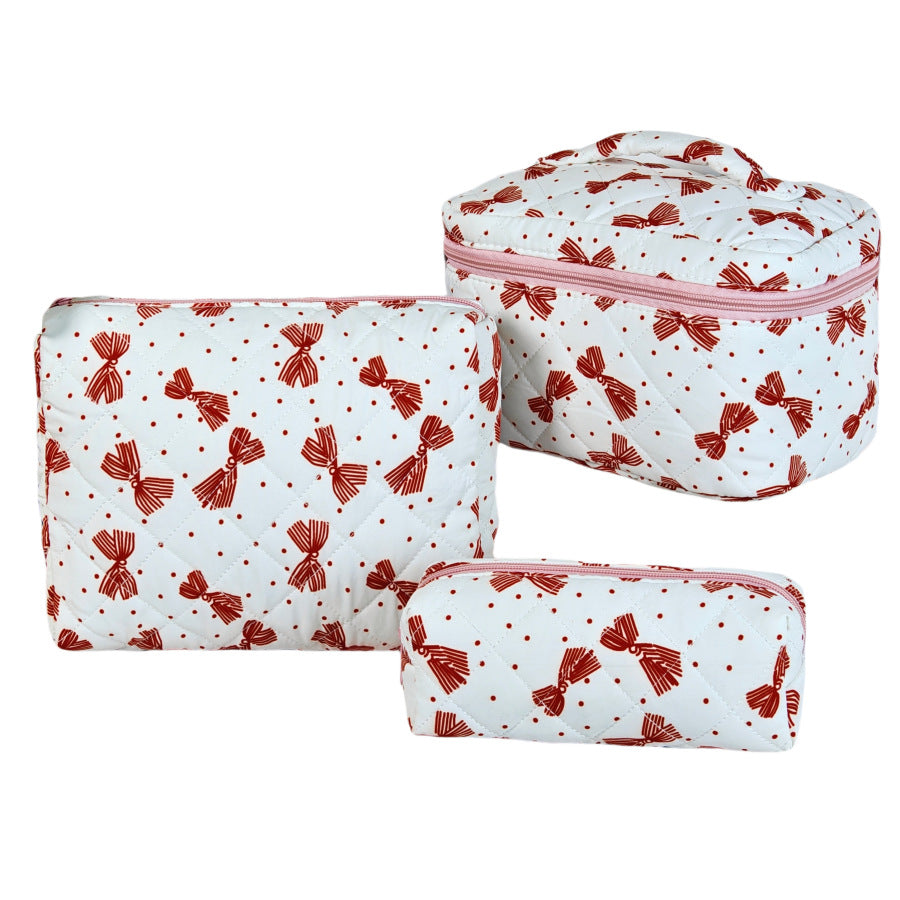 Large Capacity Portable Floral Cosmetics Storage Cosmetic Bags