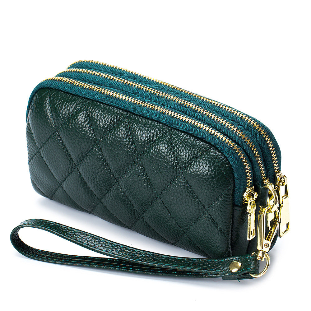 Women's Capacity First Layer Cowhide Temperament Mother Style Genuine Handbags