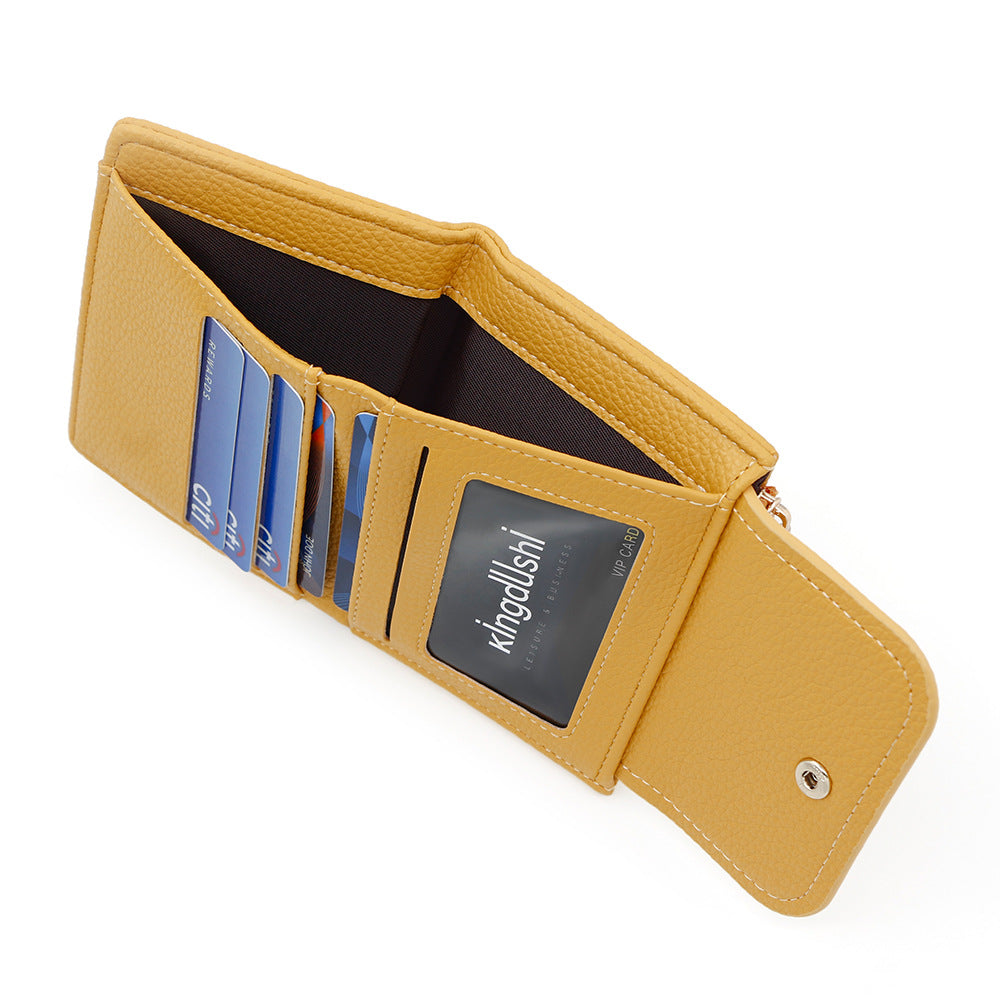 Women's Candy Color Soft Leather Litchi Pattern Ladies Wallet
