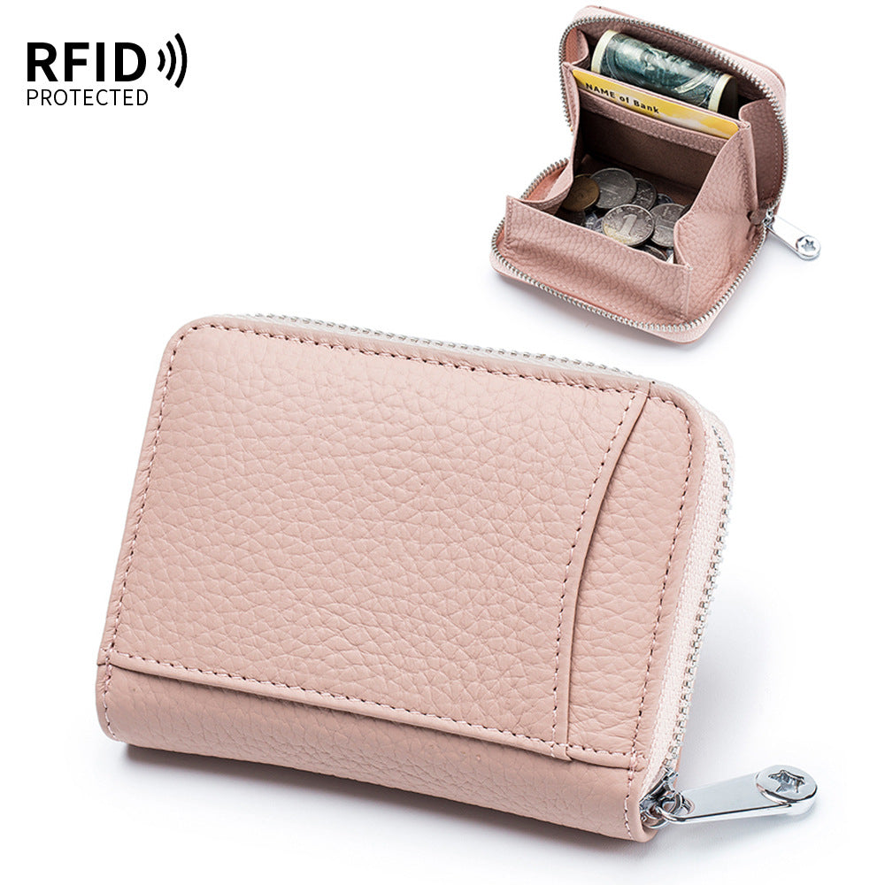 Style Genuine Leather Swiping Zipper Simple Coin Purses