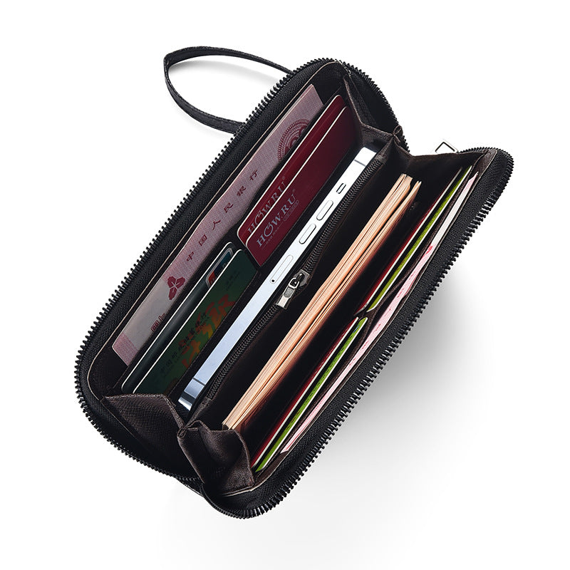 Men's Zipper Long Clutch Mobile Multiple Slots Men's Wallets