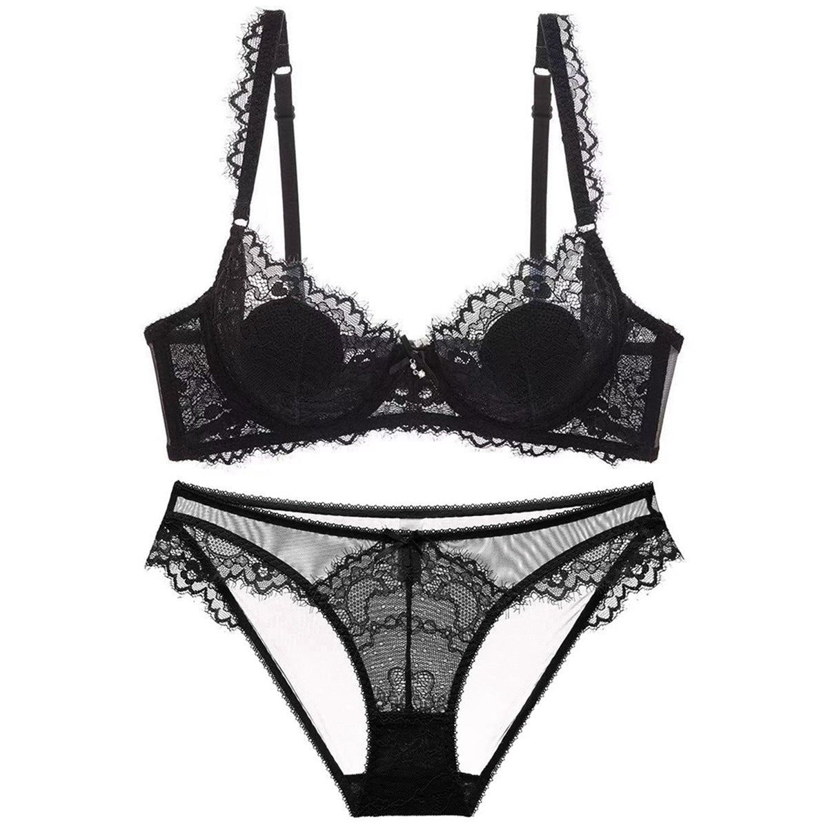 Women's Sexy Underwear French Transparent Lace Big Chest Lingerie Sets