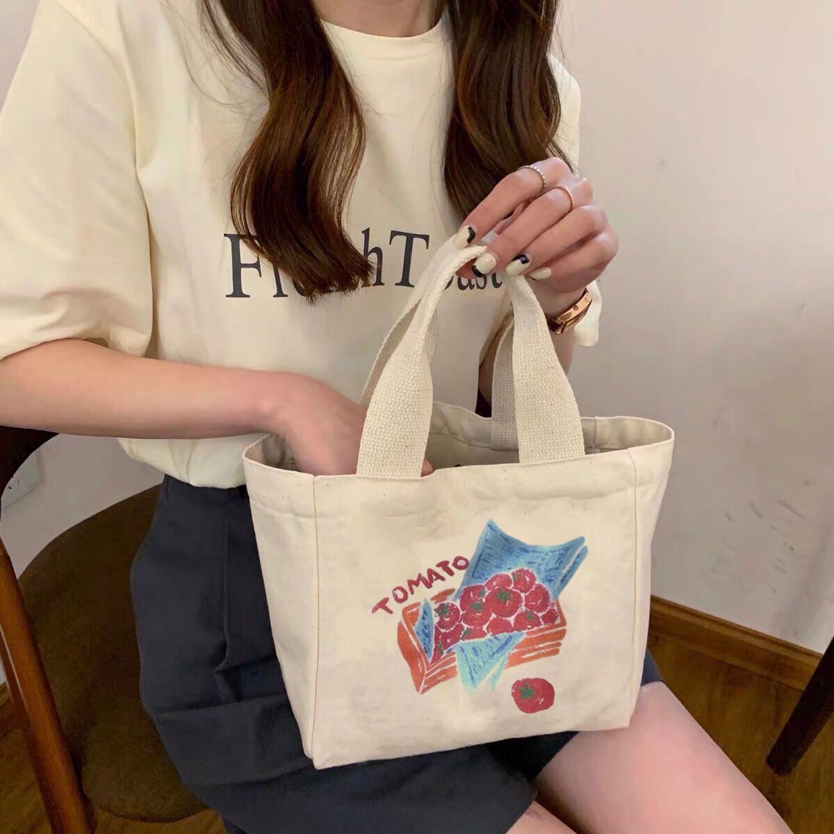 Elegant Women's Canvas Artistic Capacity Portable Handbags