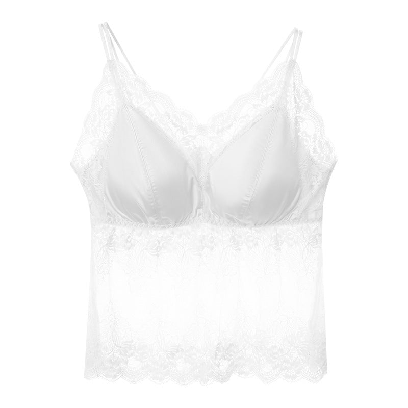 Beauty Back Lace Strap Underwear Hollow Chest Tanks Camis
