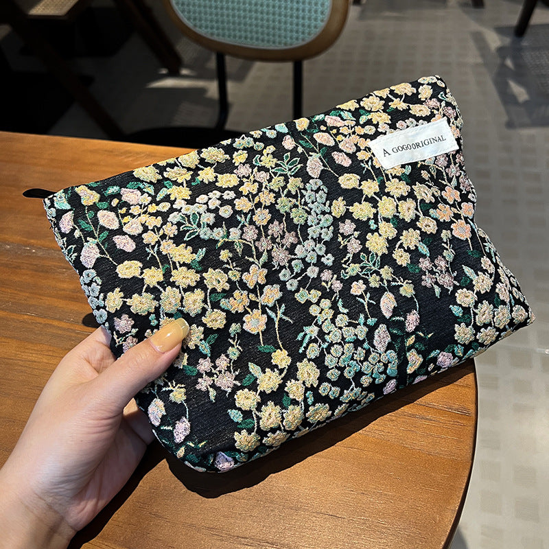 Fresh Black Shivering Portable Skin Care Buggy Cosmetic Bags