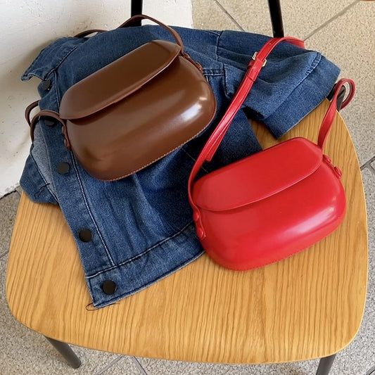 Women's Summer Retro Red Saddle Simple Mobile Phone Bags