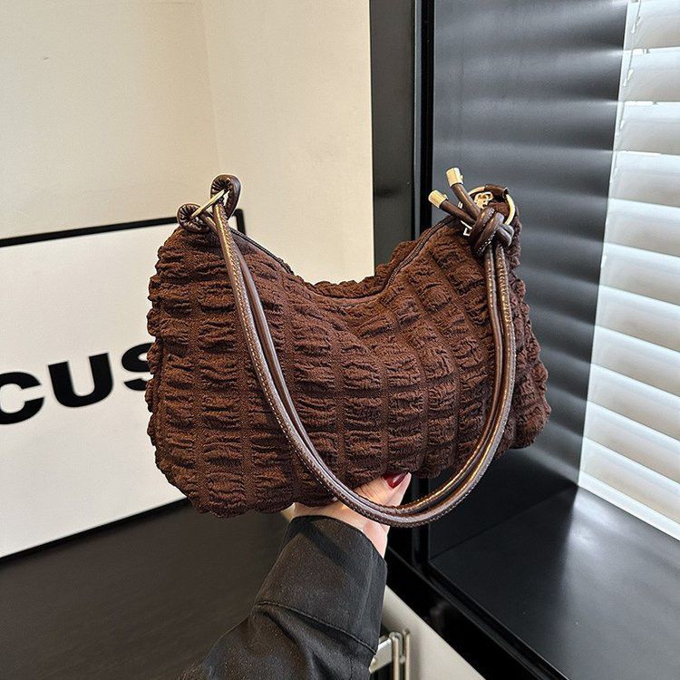 Women's Simple Gentle Elegant Pleated Underarm Arm Bags