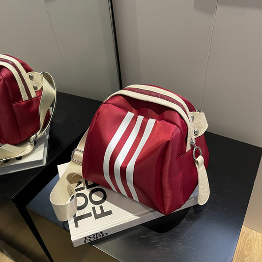 Summer Striped Nylon Cloth Turtle Shell Trendy Bags