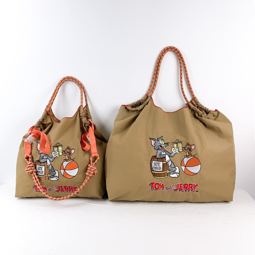 Authorized Embroidered Shopping Female Cartoon Fashion Portable Shoulder Bags