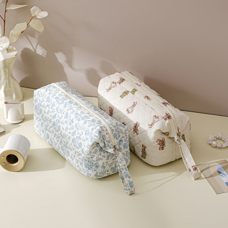 Floral Hair Dryer Storage Portable Curler Buggy Large Bags