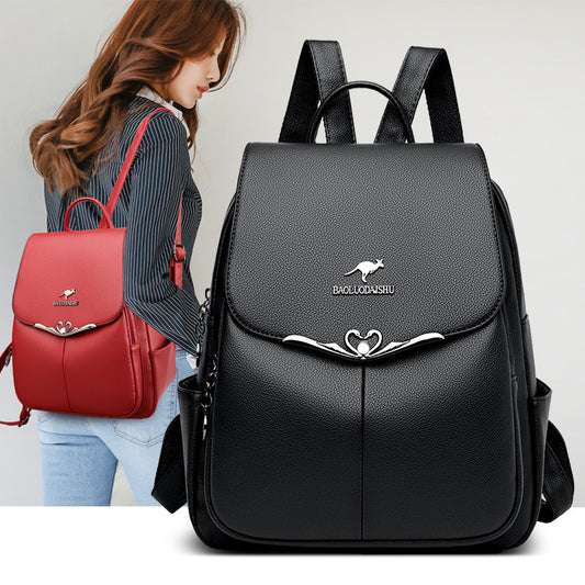 Women's Authentic Leather Tactile Feel Soft Multipurpose Backpacks
